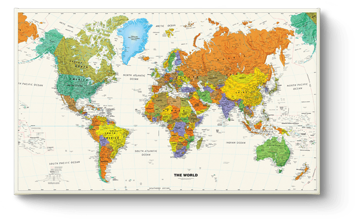 Worldmap on canvas