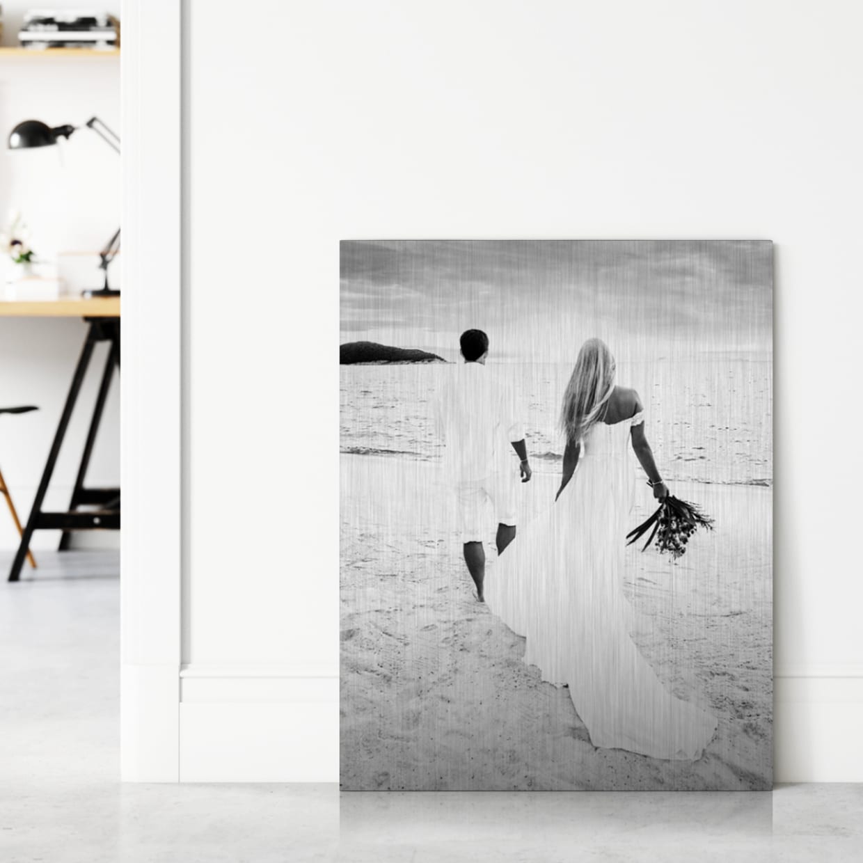 Wedding photo on aluminium