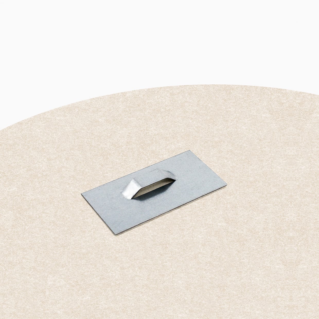 Hanging system mounted on a Water Chestnut Felt Art Round piece