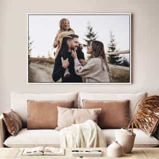 Canvas print in a floating frame