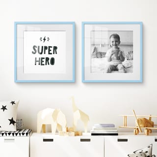 Blue coloured framed prints children's bedroom