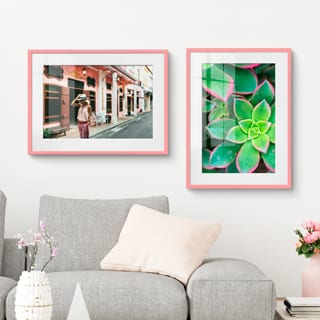 Light pink framed photos