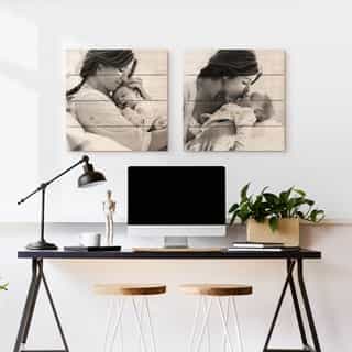 Photos on wood